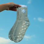 Ditsy Grip Socks in Heather Grey
