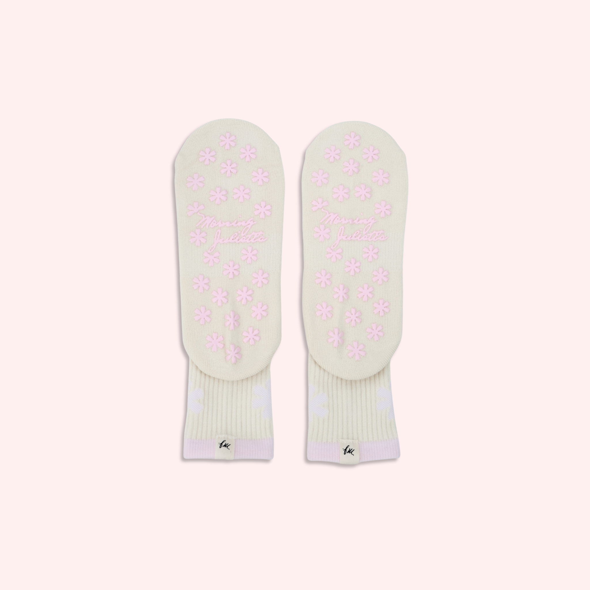 Ditsy Grip Socks in Vanilla Cream