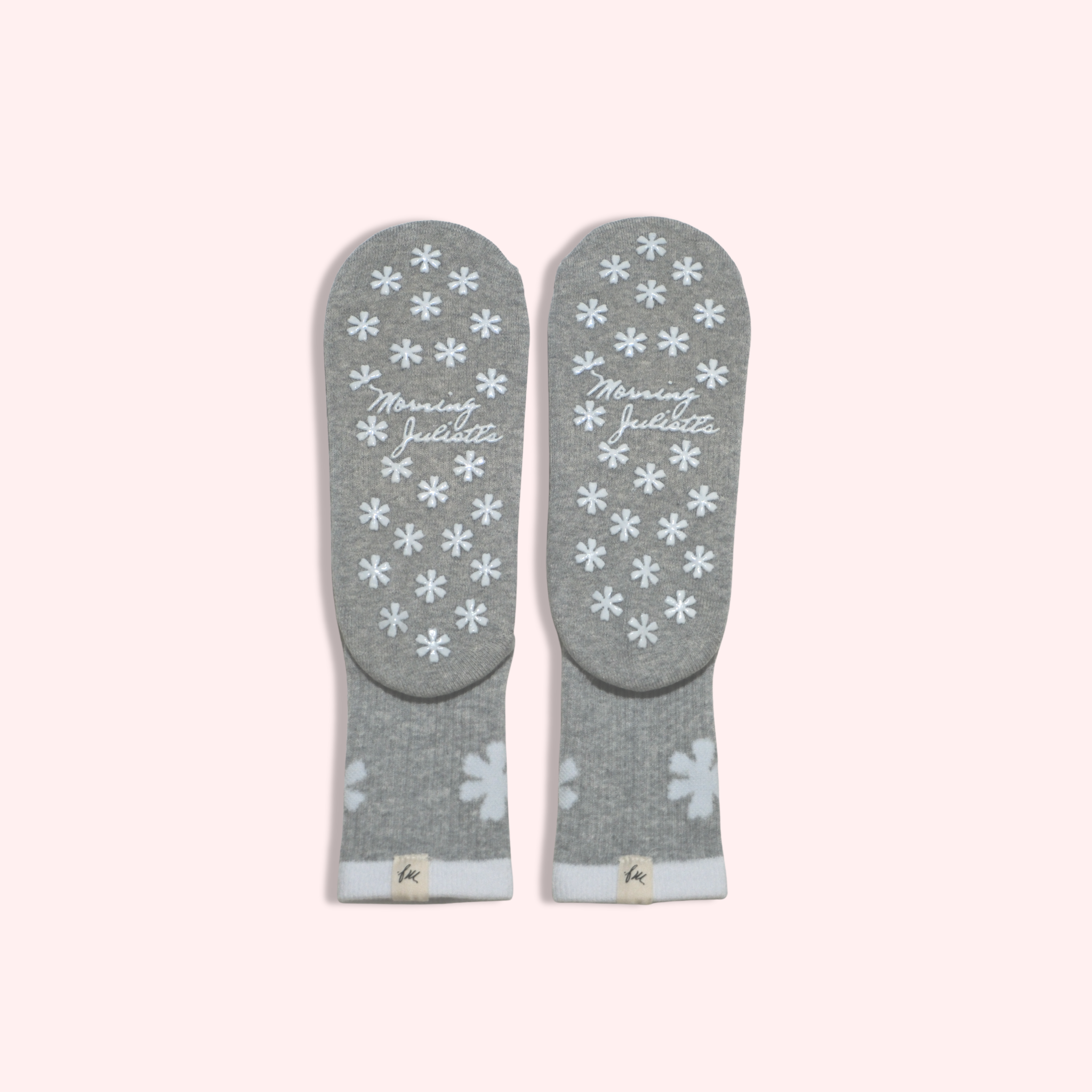 Ditsy Grip Socks in Heather Grey