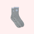 Ditsy Grip Socks in Heather Grey
