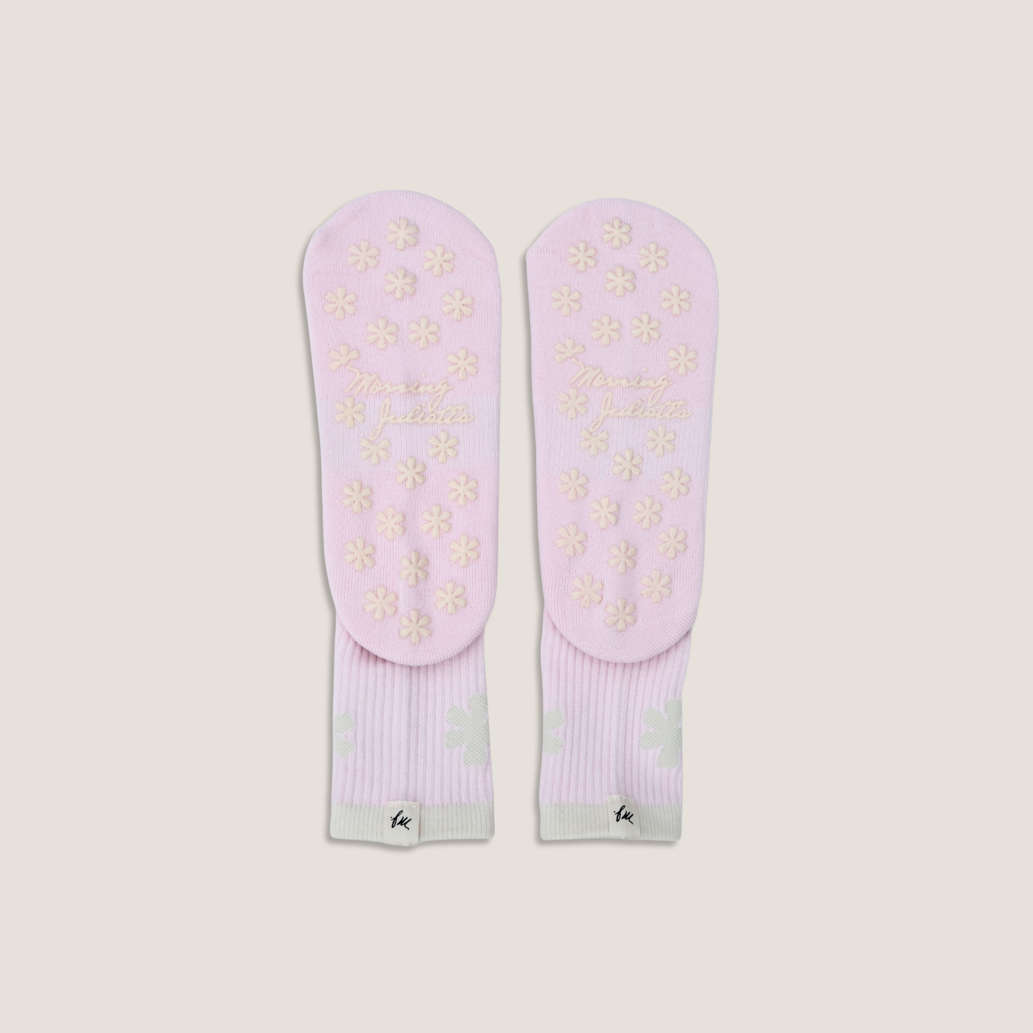 Ditsy Grip Socks in Petal Pink