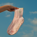 Ditsy Grip Socks in Heather Grey