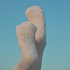 Ditsy Grip Socks in Heather Grey